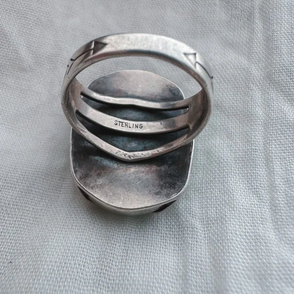 Vintage size 7 turquoise mermaid ring - Picture 4 of 4